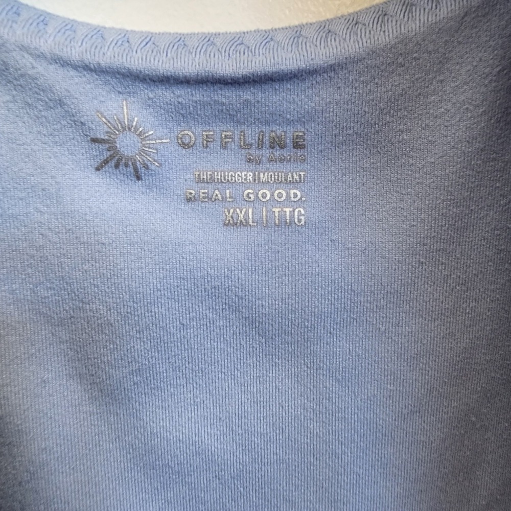 OFFLINE by Aerie The Hugger Long Sleeve Low Scoop Back Top Light Blue XXL - Picture 3 of 5